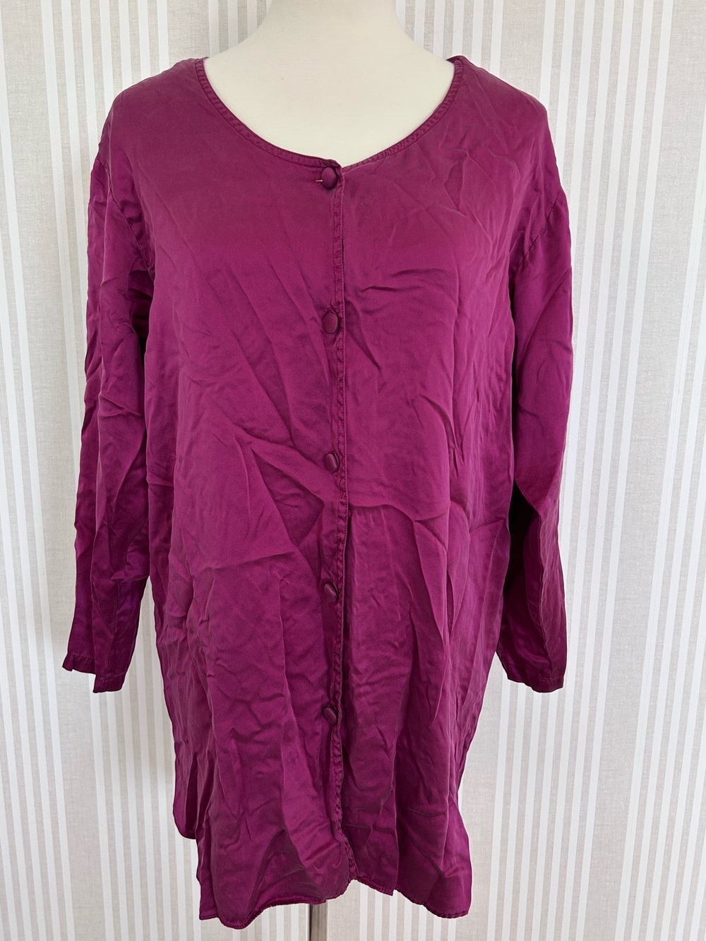 Vtg Victoria’s Secret Gold Label 100% Silk Night Dress Deep Berry Size Small